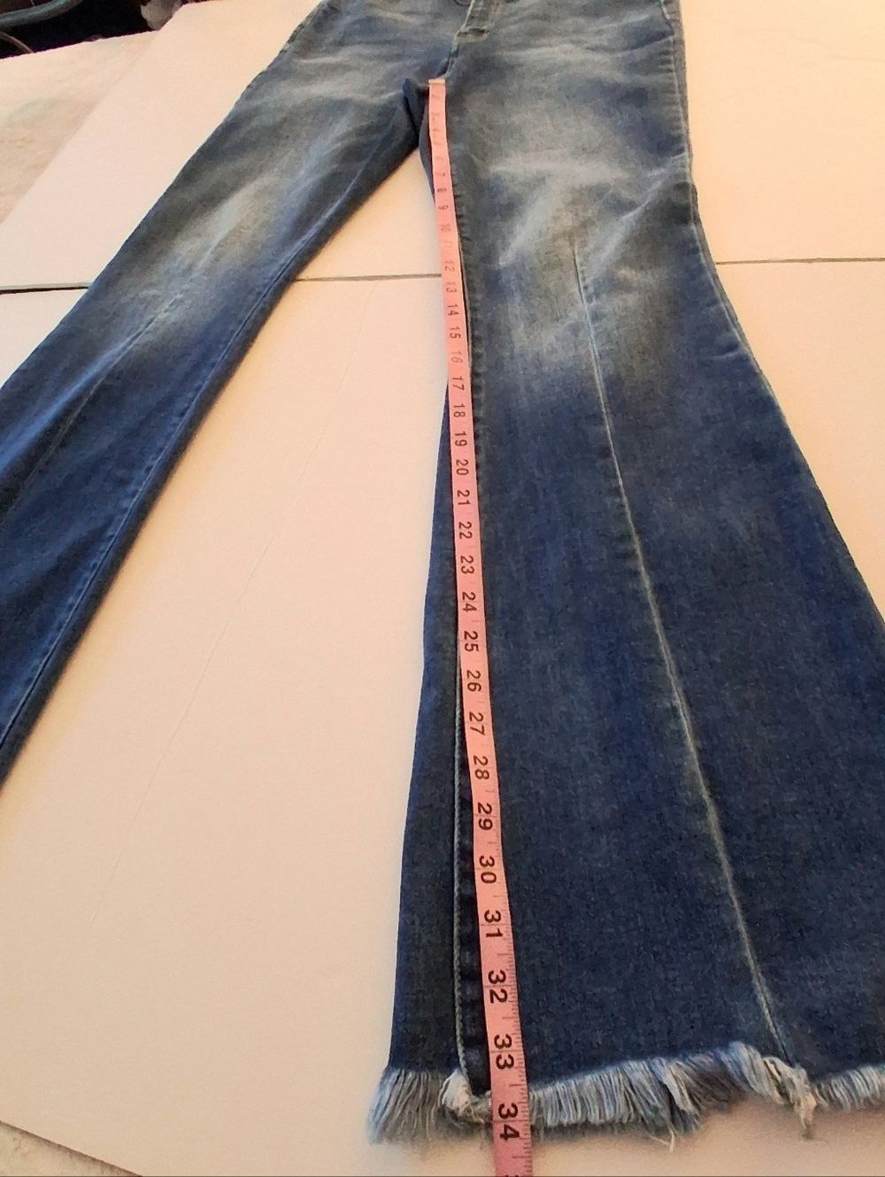 KanCan Ashton High Rise Stretch Flare Yoke Detail Boho Jeans Sz 11/29 Blue Denim - Picture 11 of 12